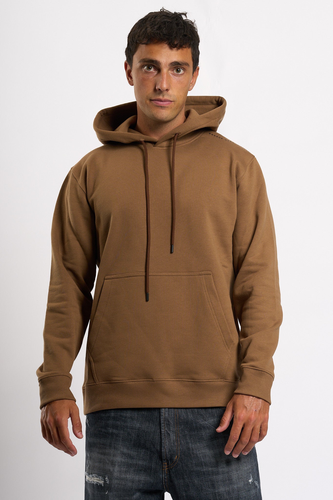 Dondup Felpa Cappuccio Caramello Uomo-6