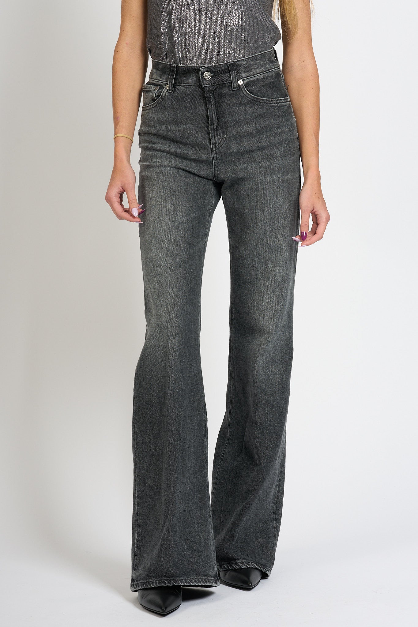 Dondup Jeans Amber Denim Stretch Nero Donna-4