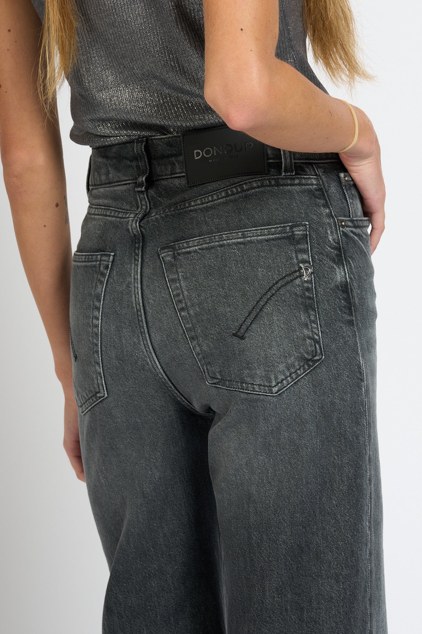 Dondup Jeans Amber Denim Stretch Nero Donna-6