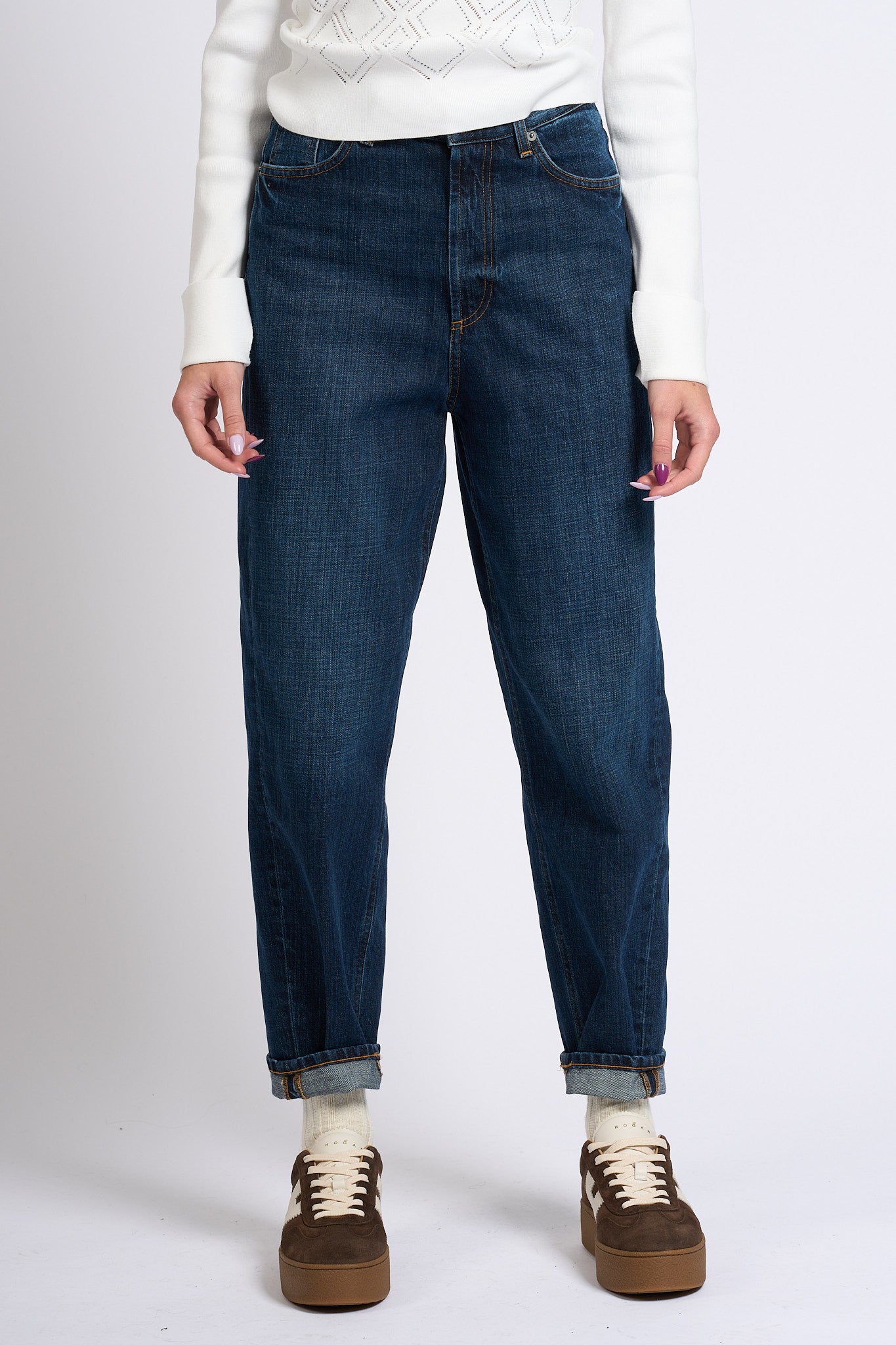 Dondup Jeans Bessie Denim Scuro Donna-2