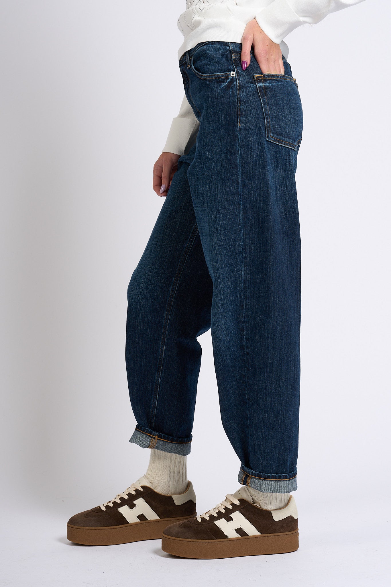 Dondup Jeans Bessie Denim Scuro Donna-4