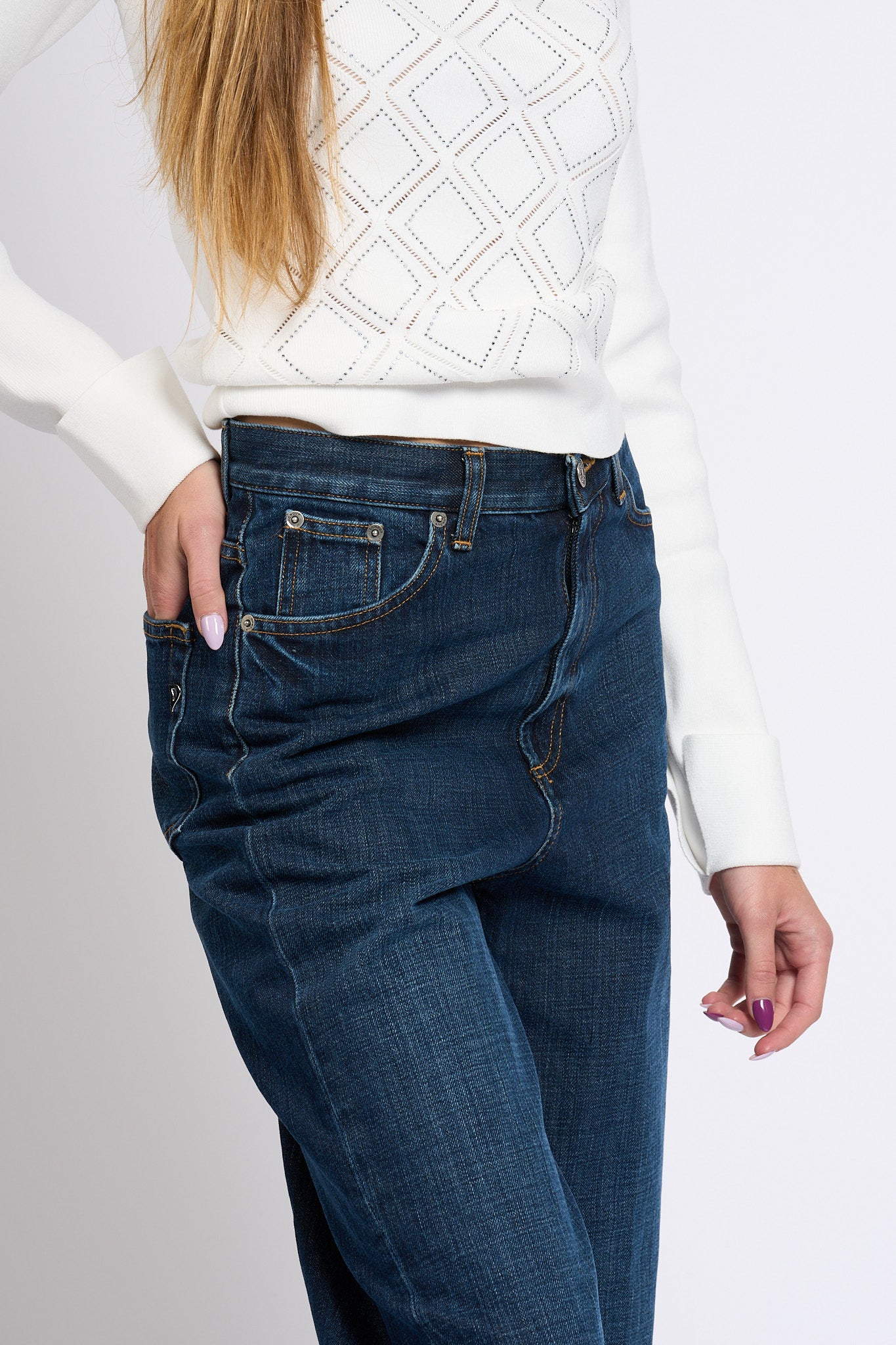 Dondup Jeans Bessie Denim Scuro Donna-7