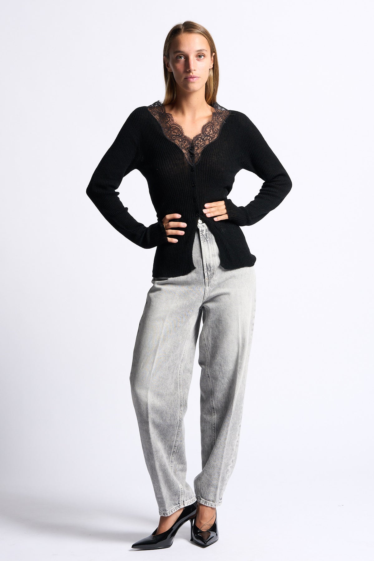 Dondup Jeans Bessie Loose Grigio delave' Donna-2