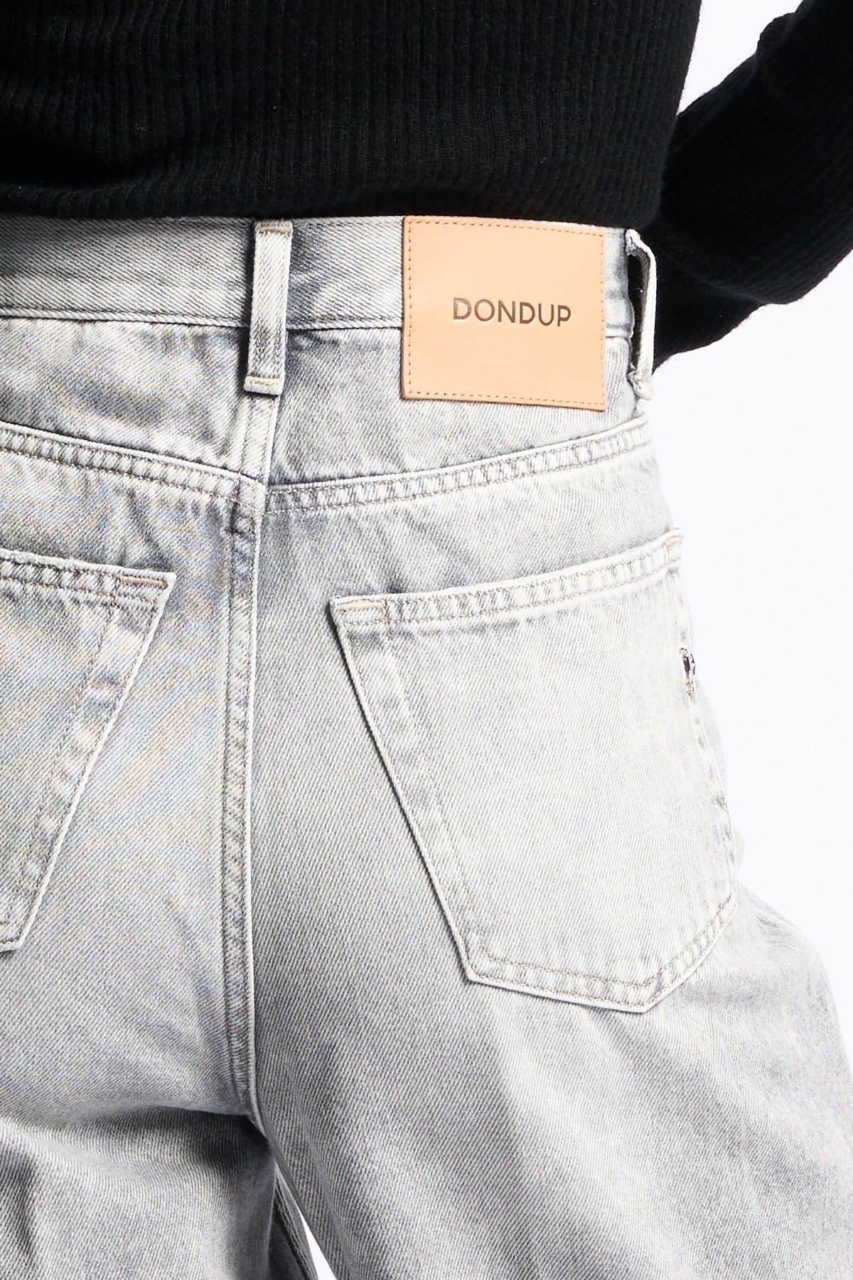 Dondup Jeans Bessie Loose Grigio delave' Donna-5