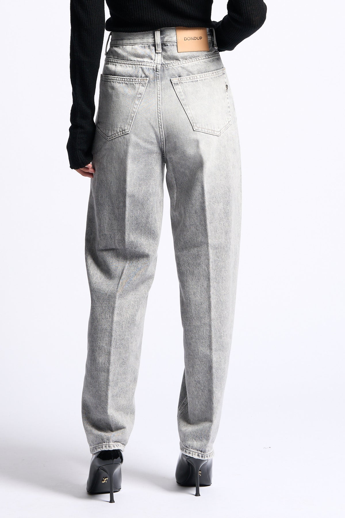 Dondup Jeans Bessie Loose Grigio delave' Donna-6
