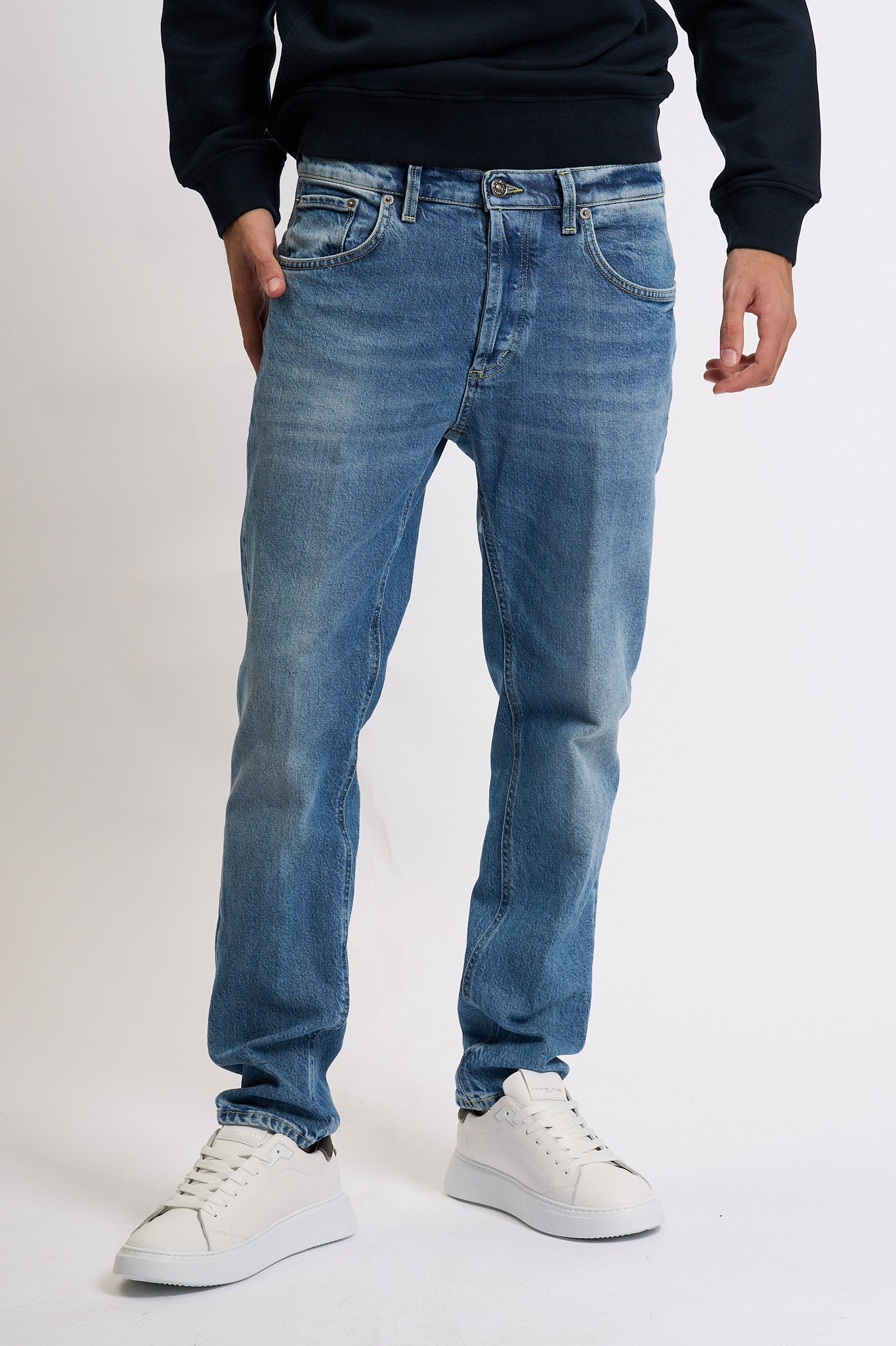 Dondup Jeans Brighton Denim Stretch Chiaro Uomo-4
