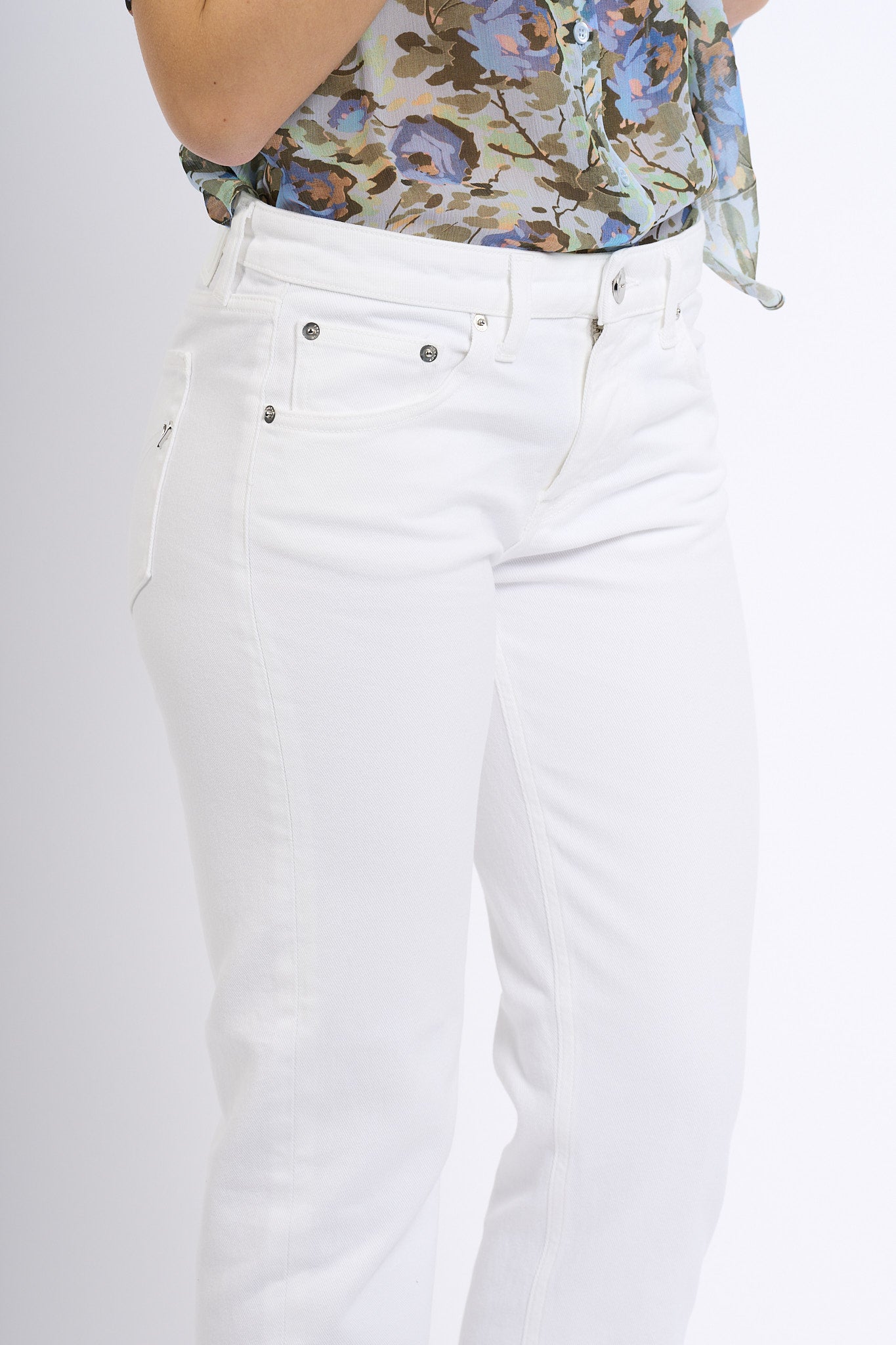 Dondup Jeans Coco Slim Fit Bianco Donna-6