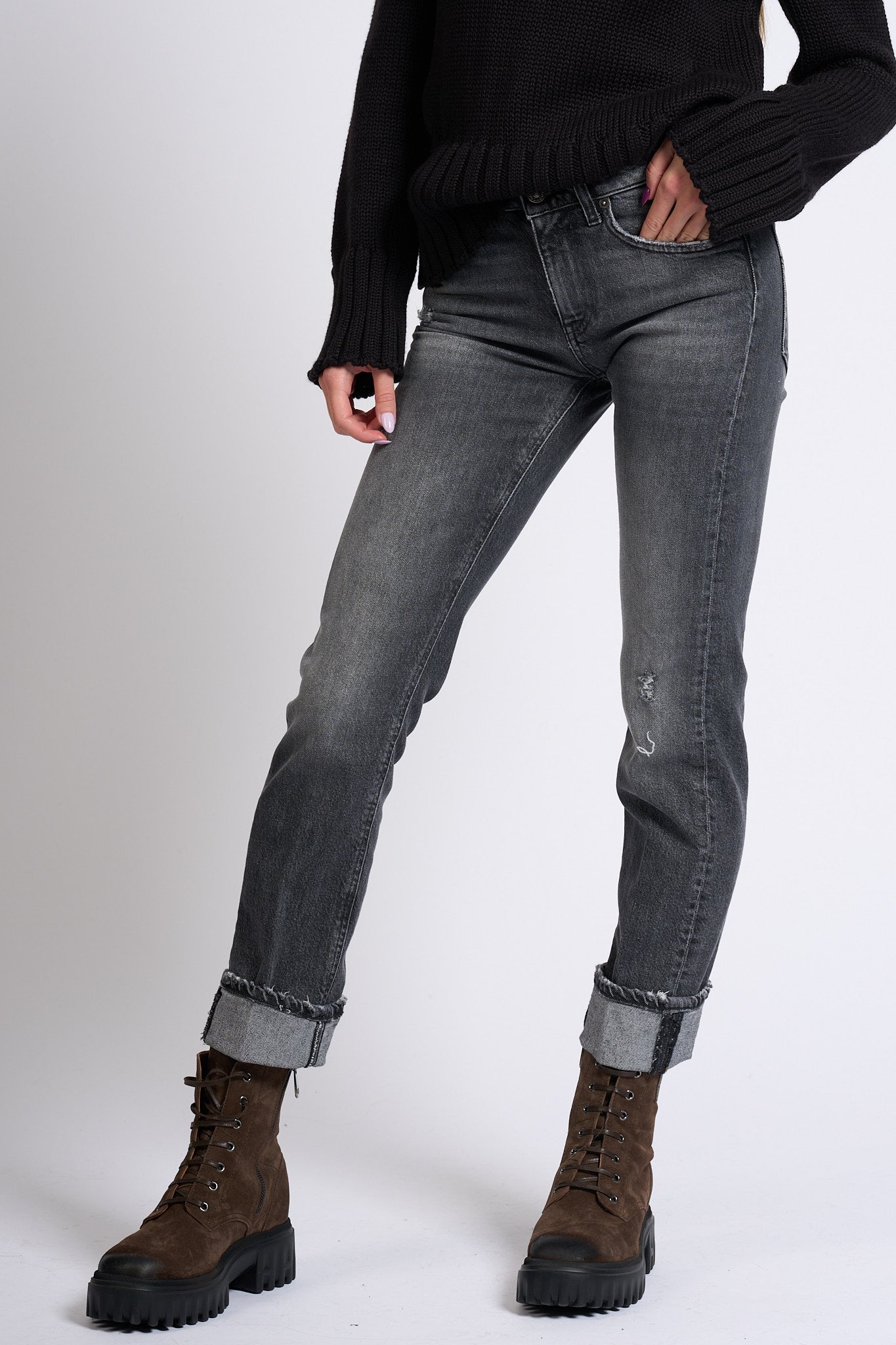 Dondup Jeans Coco Stretch Nero Donna-4