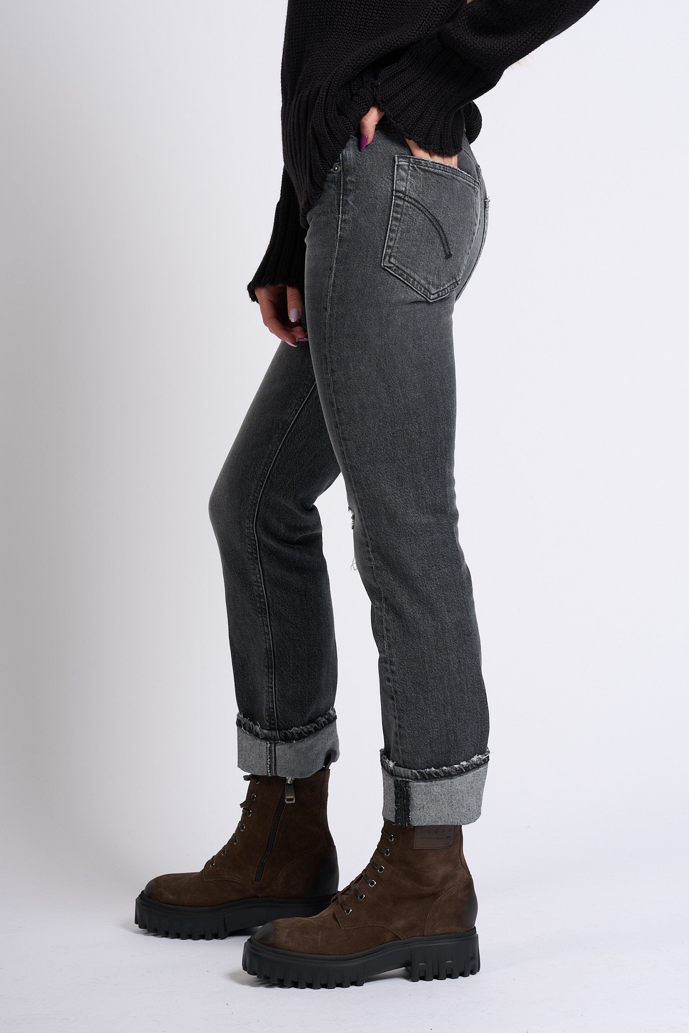 Dondup Jeans Coco Stretch Nero Donna-5
