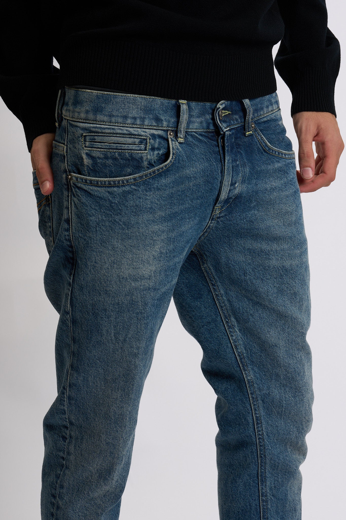 Dondup Jeans George Denim Stretch Medio Uomo-7