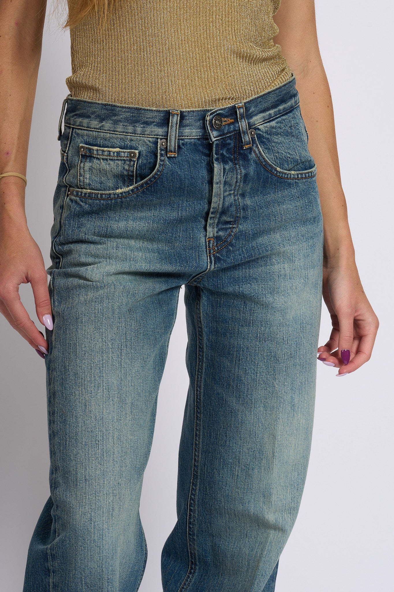 Dondup Jeans Jacklyn Denim Fisso medio Donna-5
