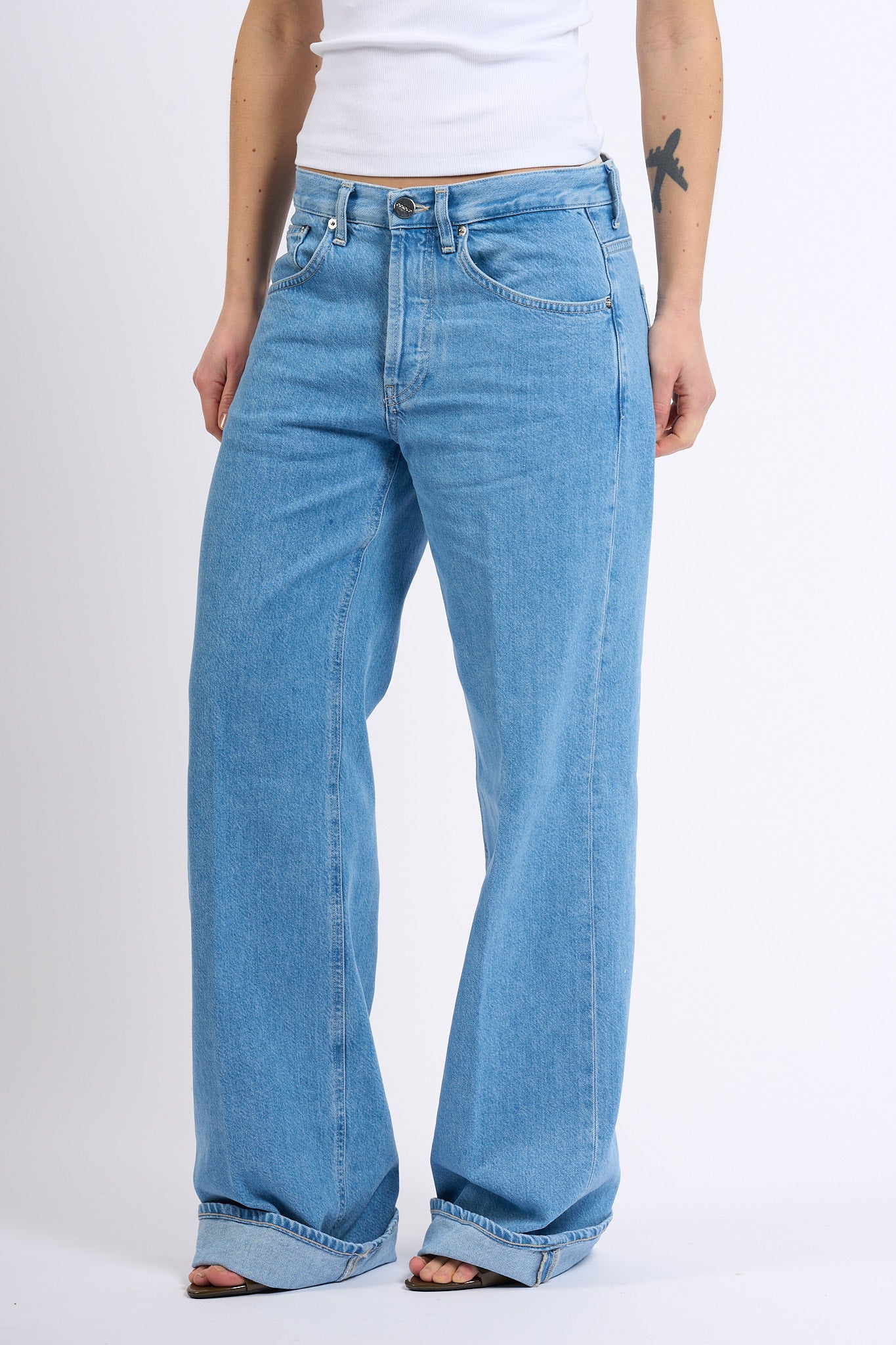 Dondup Jeans Jacklyn Wide Leg in Lyocell Donna-4