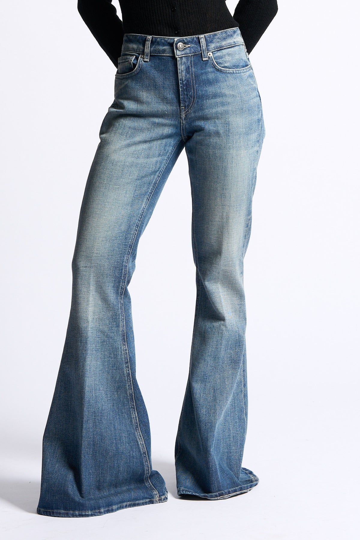 Dondup Jeans Kjaren Superskinny Zampa Denim medio Donna-1
