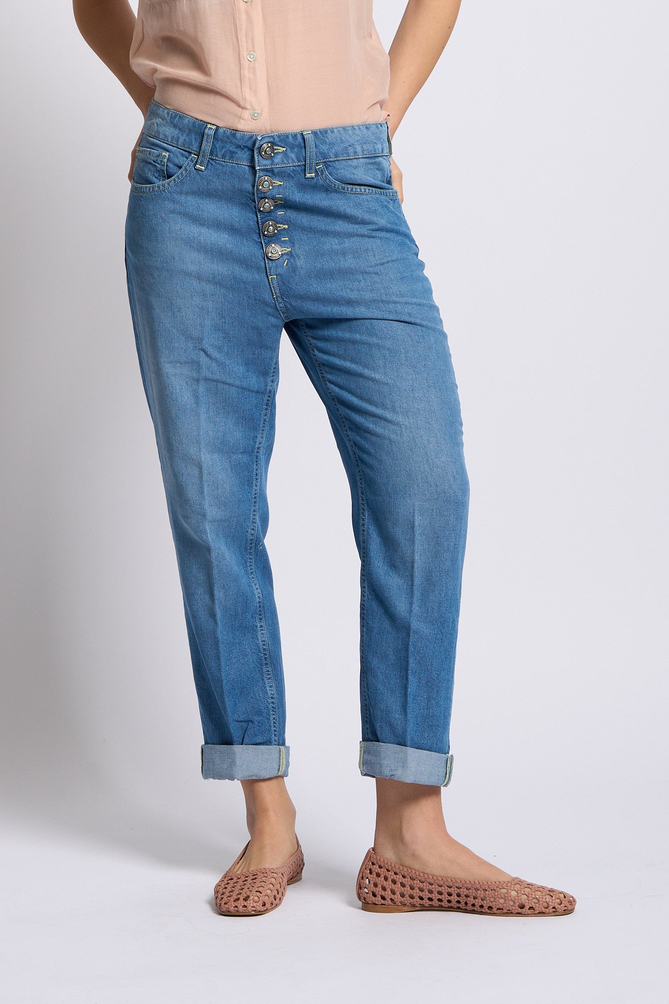 Dondup Jeans Koons Lyocell Denim medio Donna-3