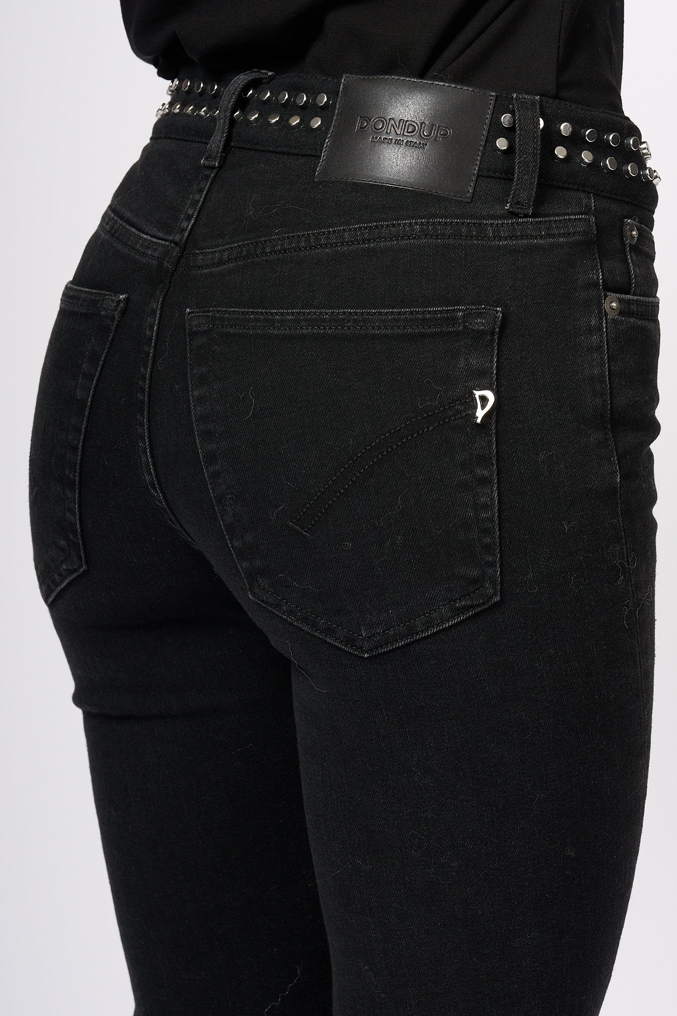 Dondup Jeans Newlola con Borchie Nero Donna-2