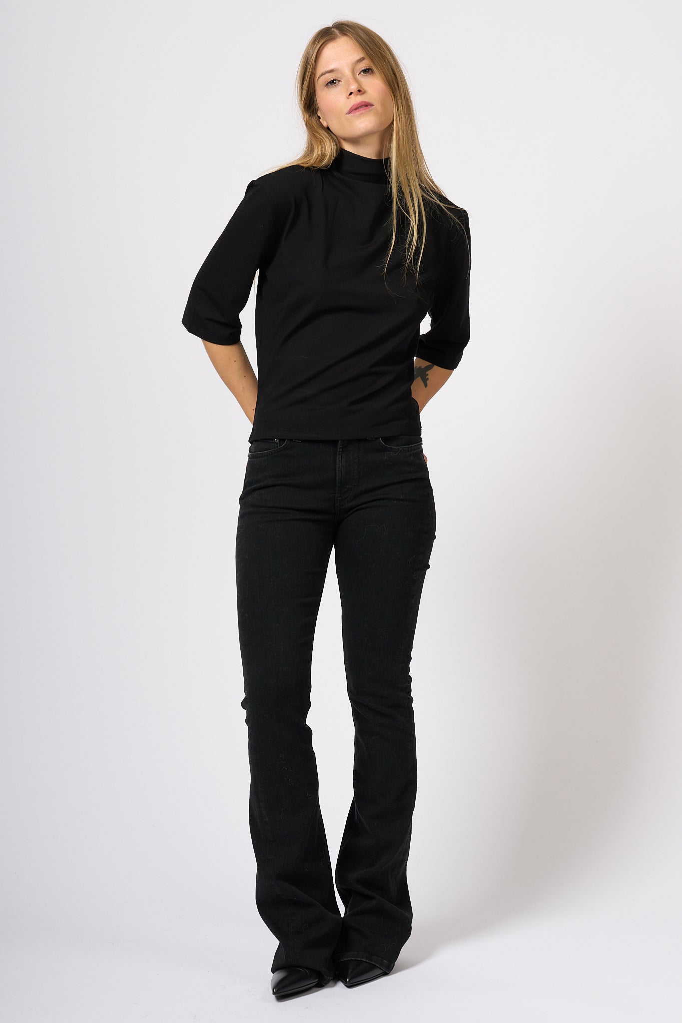 Dondup Jeans Newlola con Borchie Nero Donna-7