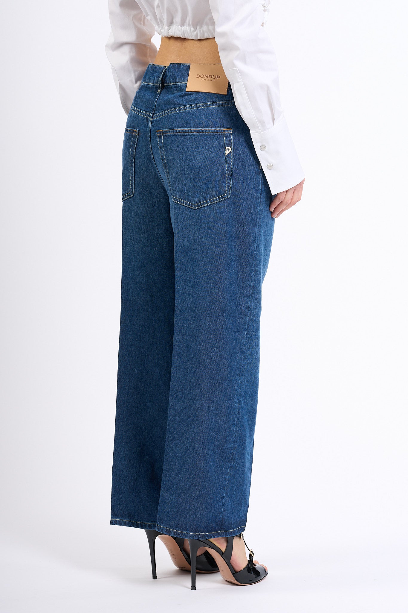 Dondup Jeans Tami Cropped in Lyocell Blu Donna-6