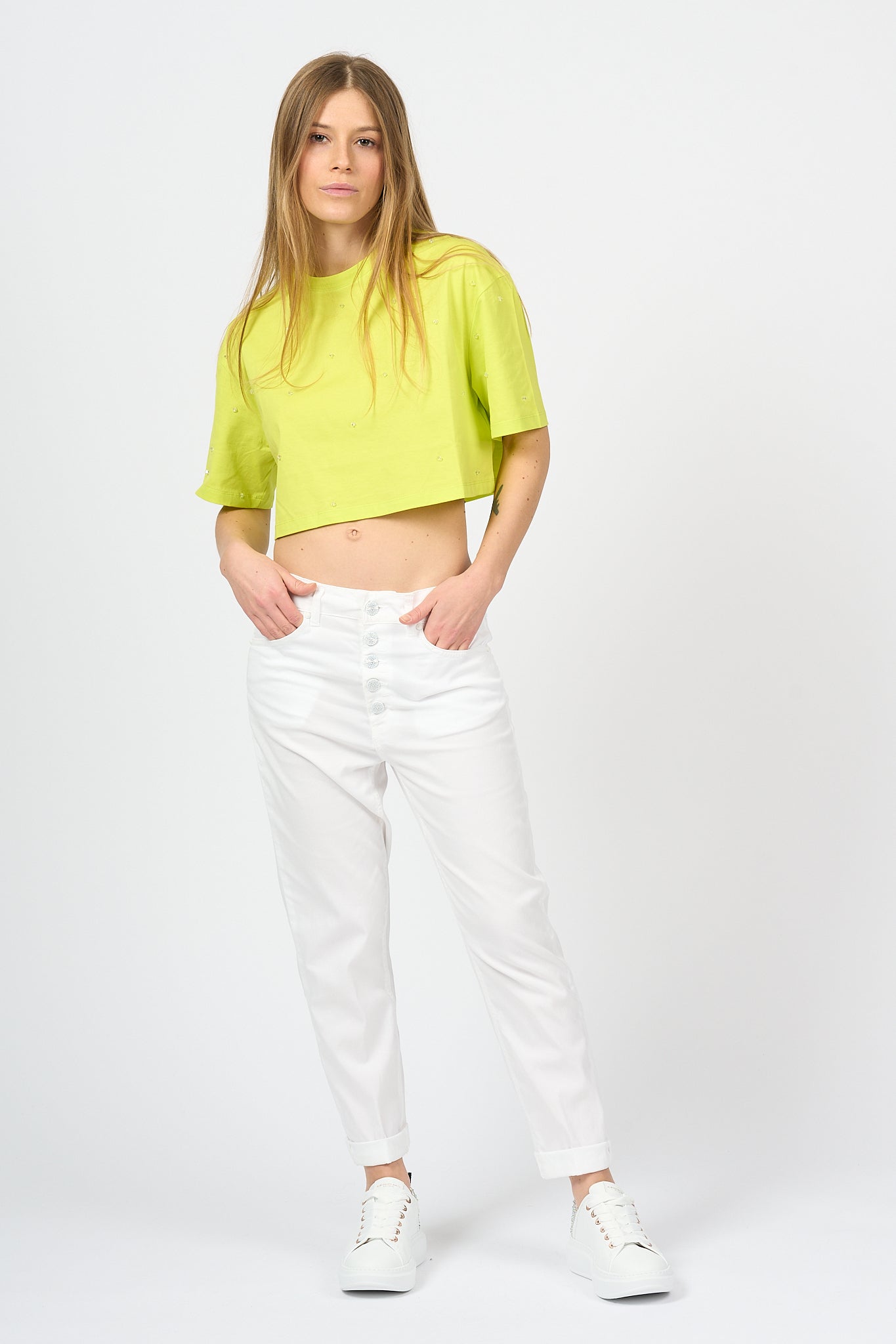 Dondup Koons Jeans Leggero Bianco Donna-4