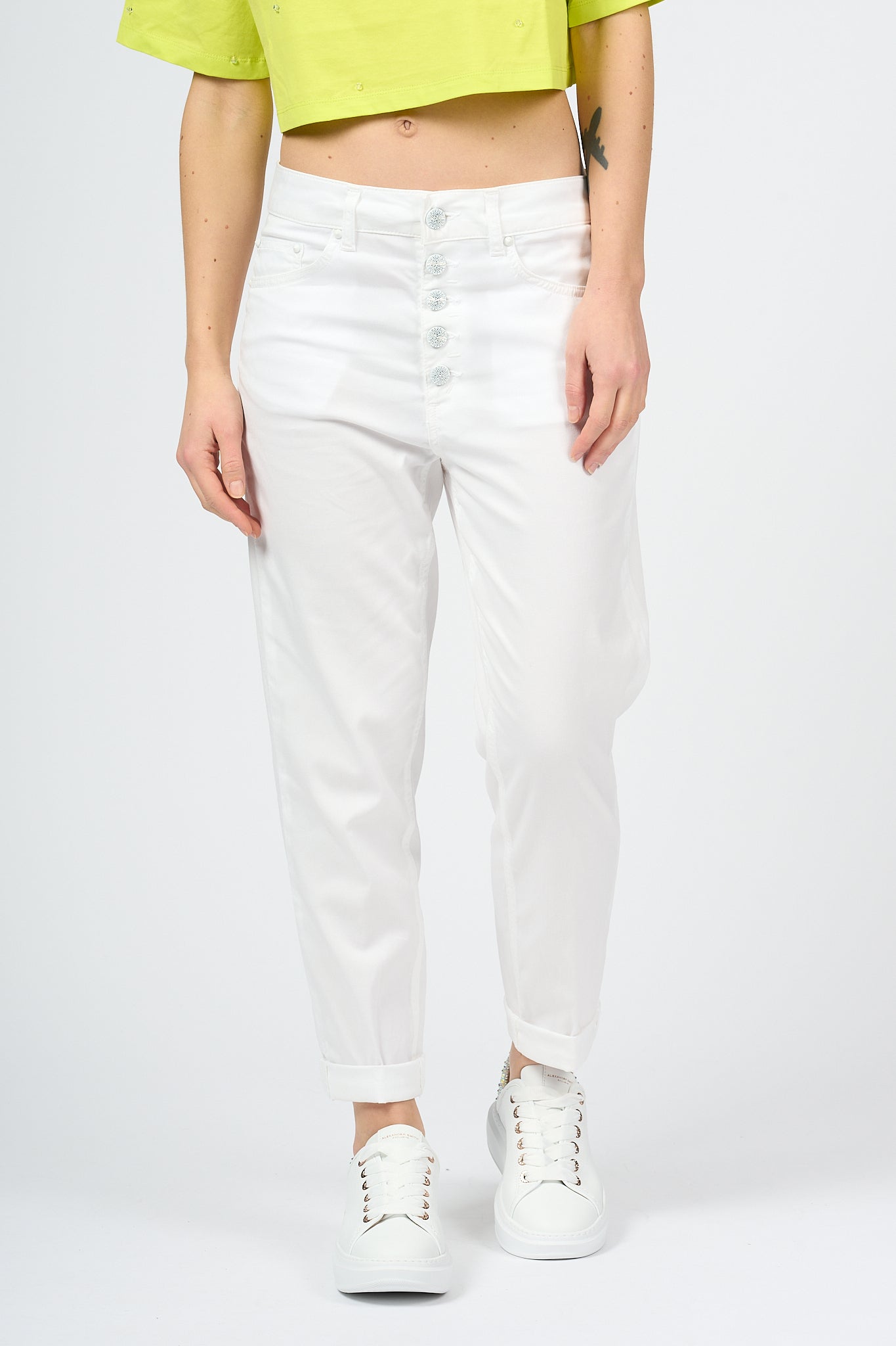 Dondup Koons Jeans Leggero Bianco Donna-6