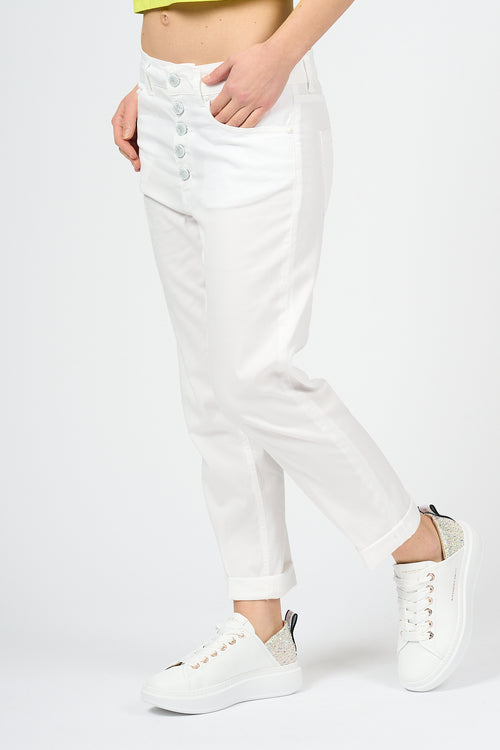 Dondup Koons Jeans Leggero Bianco Donna