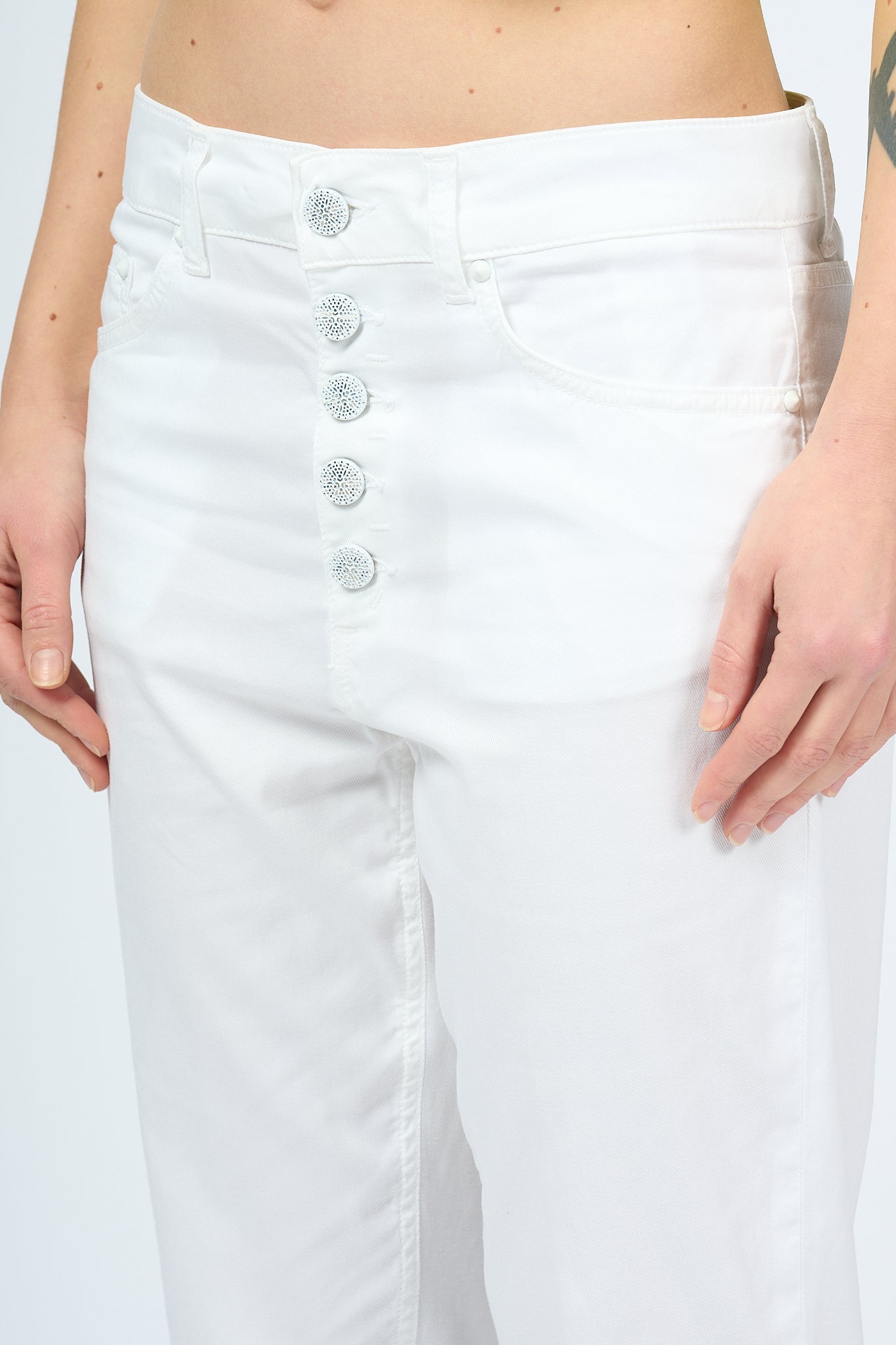 Dondup Koons Jeans Leggero Bianco Donna-3