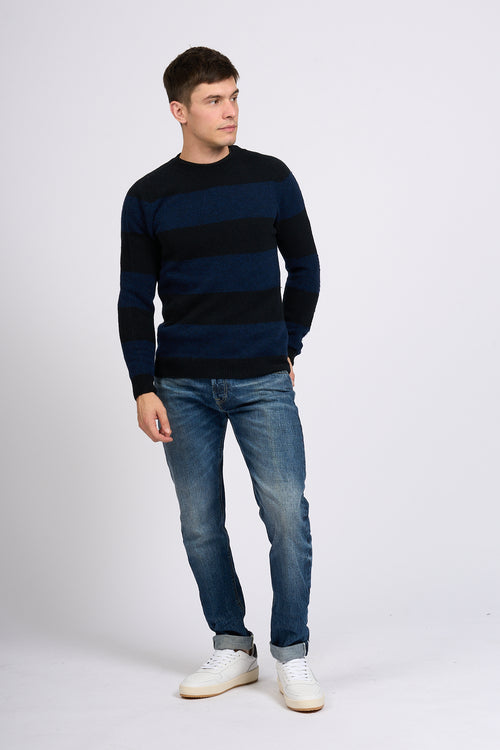 Dondup Maglione Righe Blu/nero Uomo-2