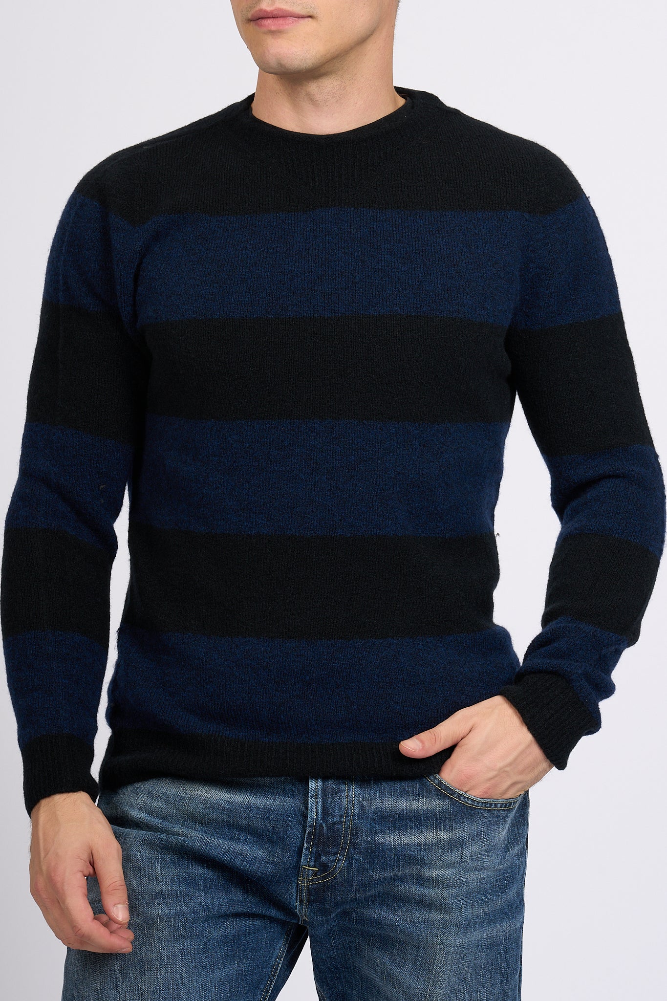 Dondup Maglione Righe Blu/nero Uomo-3