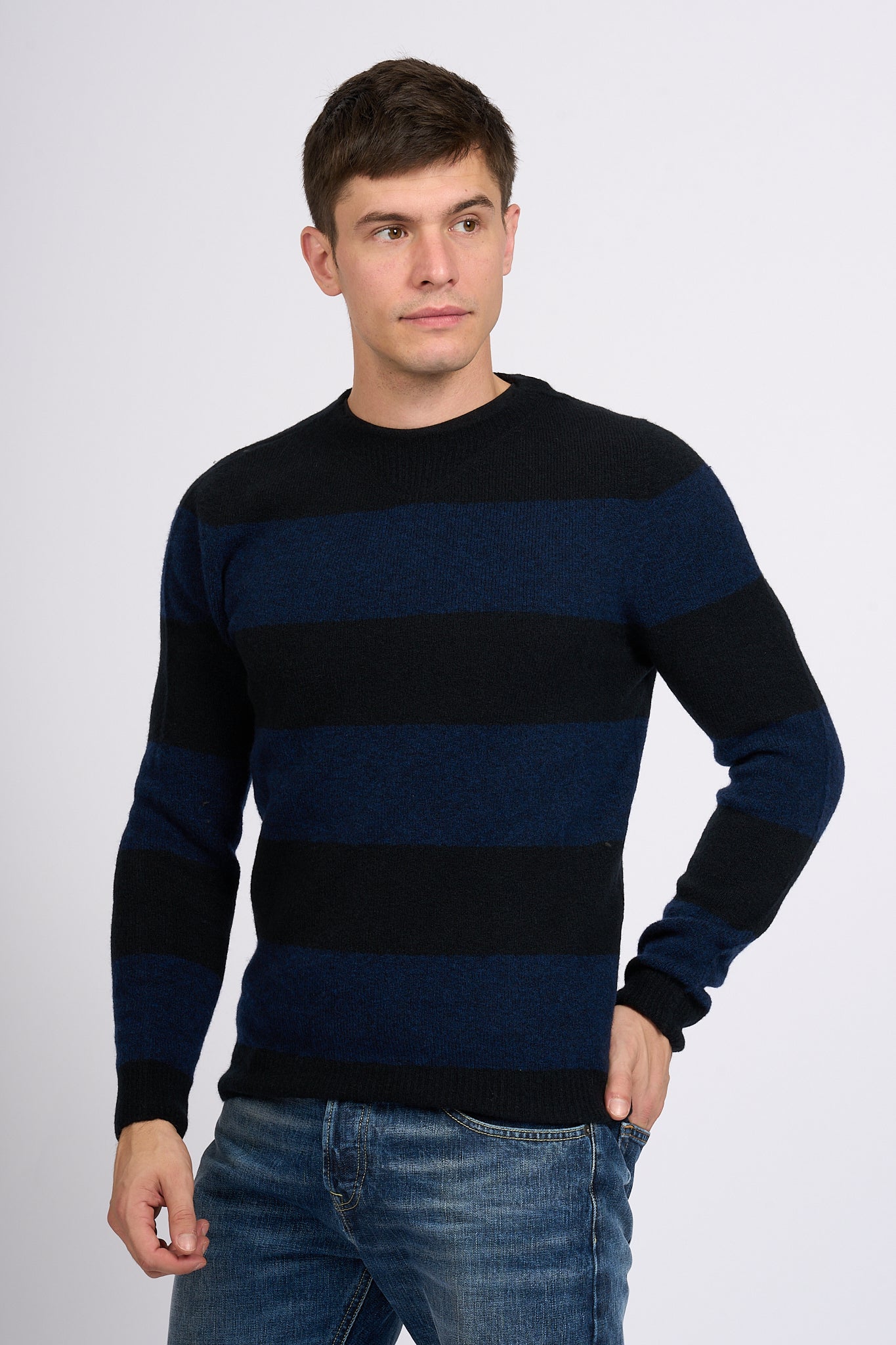 Dondup Maglione Righe Blu/nero Uomo-1