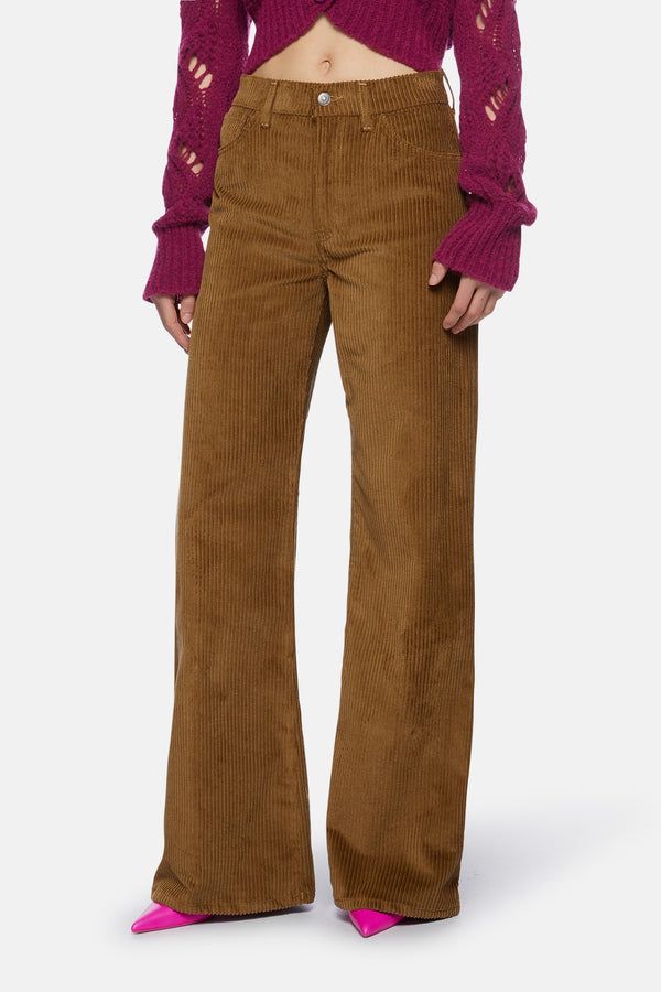 Dondup Pantalone Amber Velluto Cammello Donna