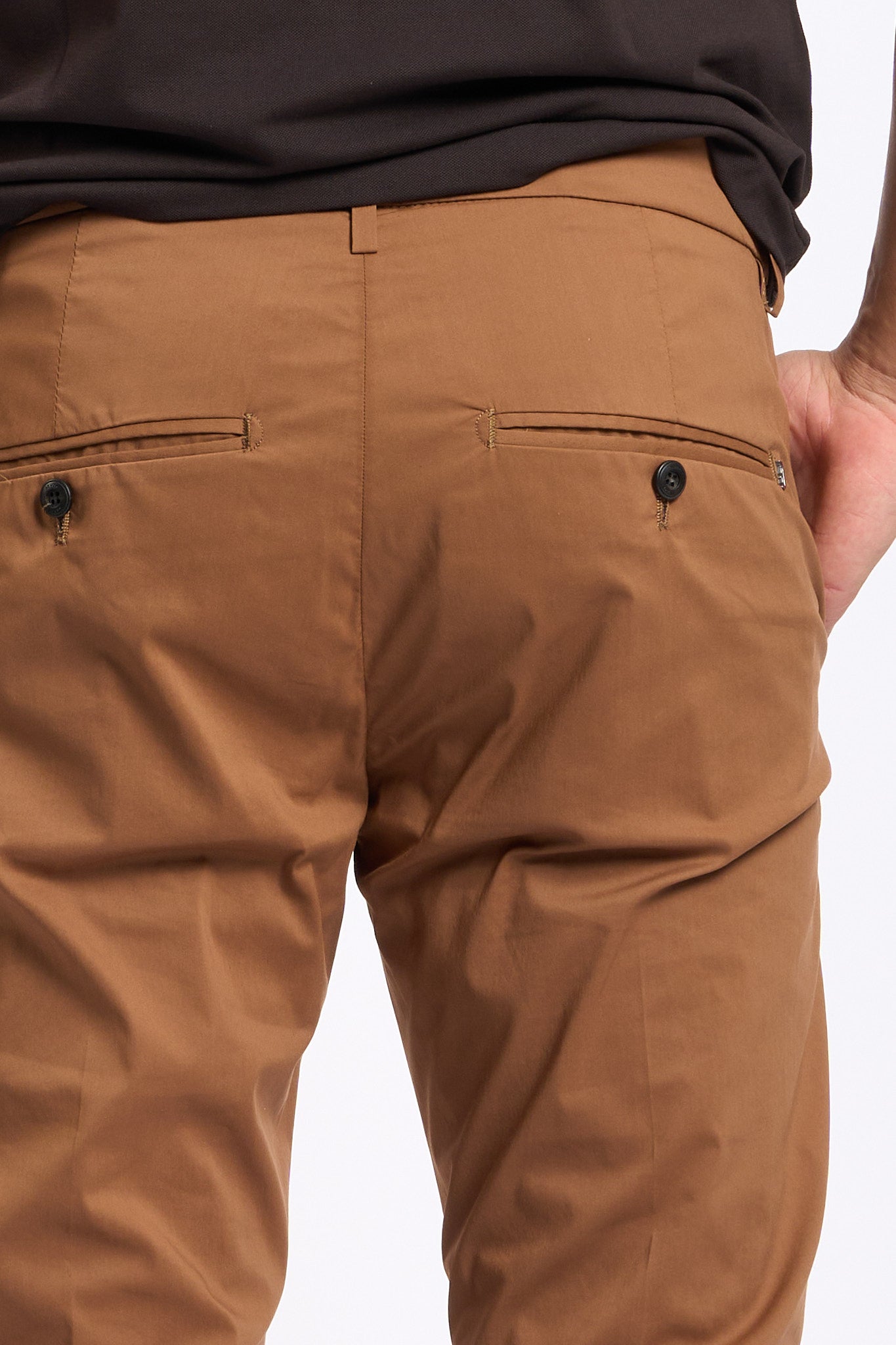 Dondup Pantalone Gaubert Popeline Corteccia Uomo-4
