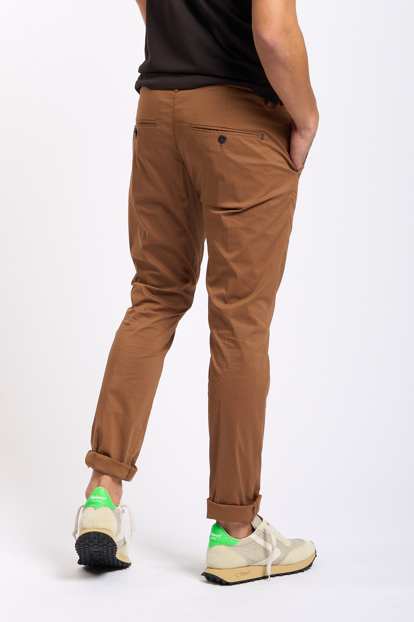 Dondup Pantalone Gaubert Popeline Corteccia Uomo-6