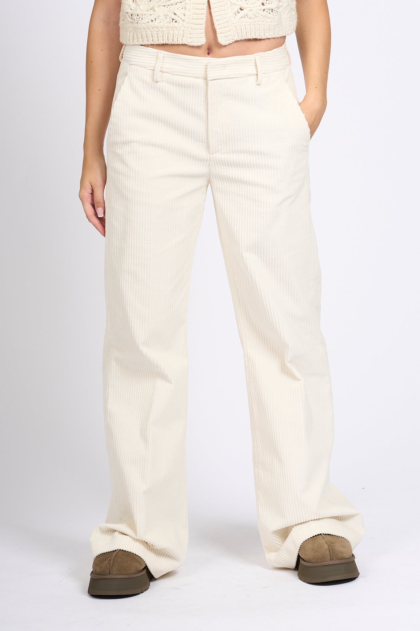 Dondup Pantalone Janice Latte Donna-1