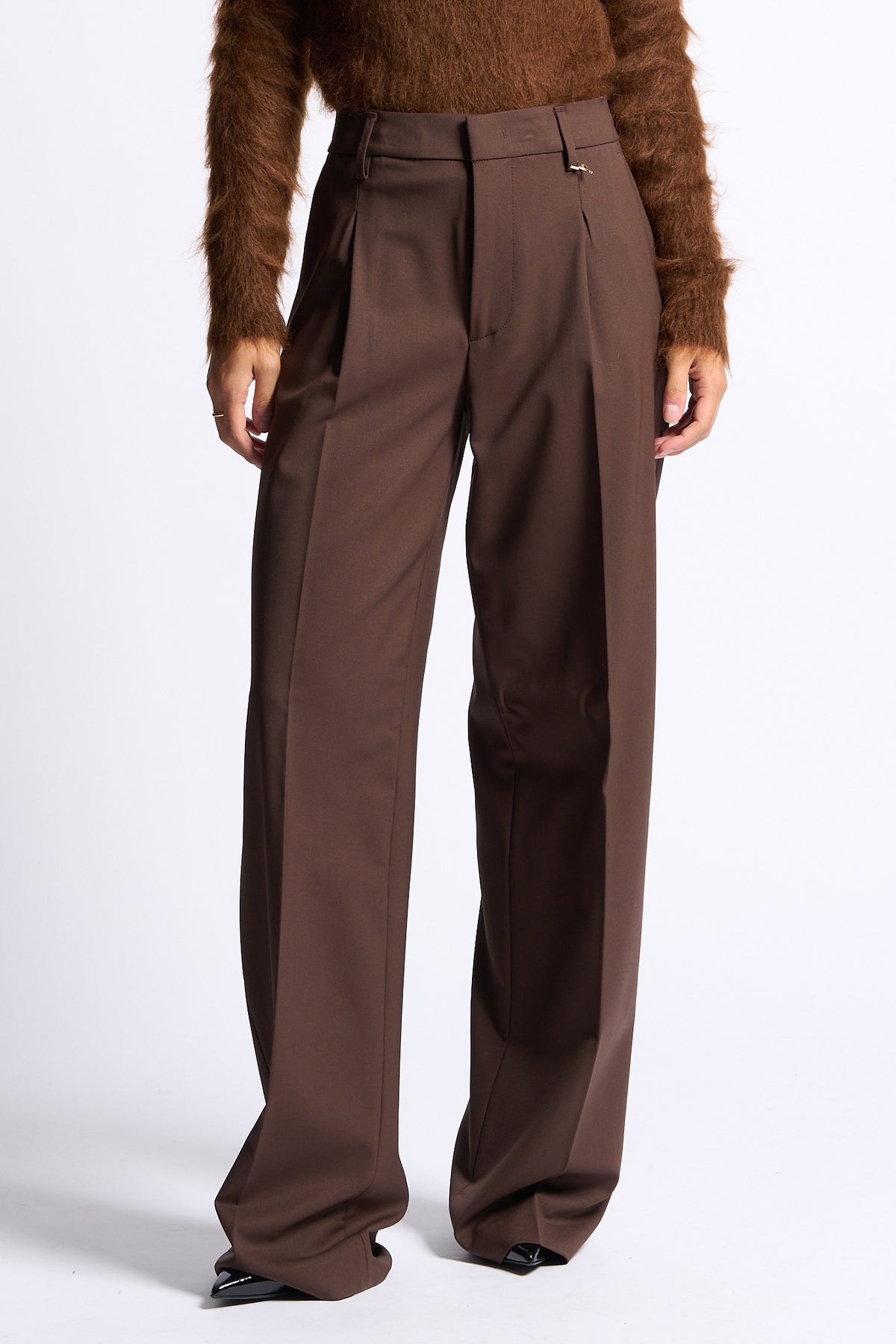 Dondup Pantalone Lia Loose Marrone Donna-3