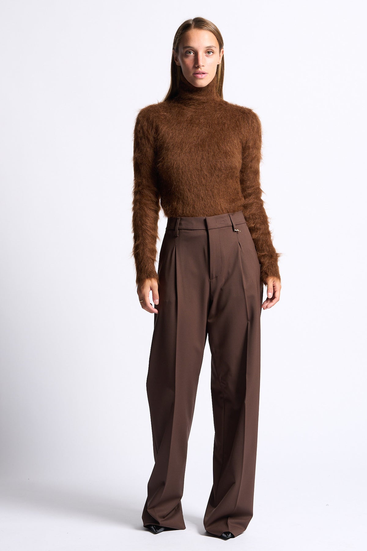 Dondup Pantalone Lia Loose Marrone Donna-5