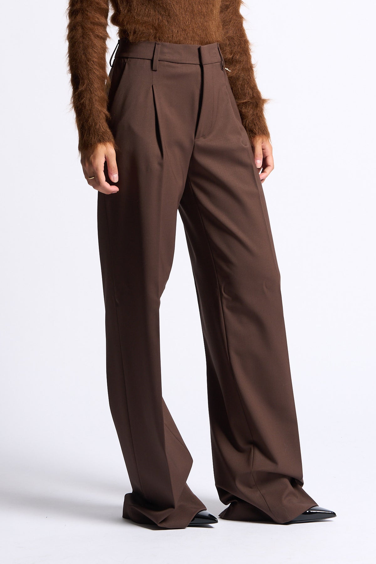 Dondup Pantalone Lia Loose Marrone Donna-1