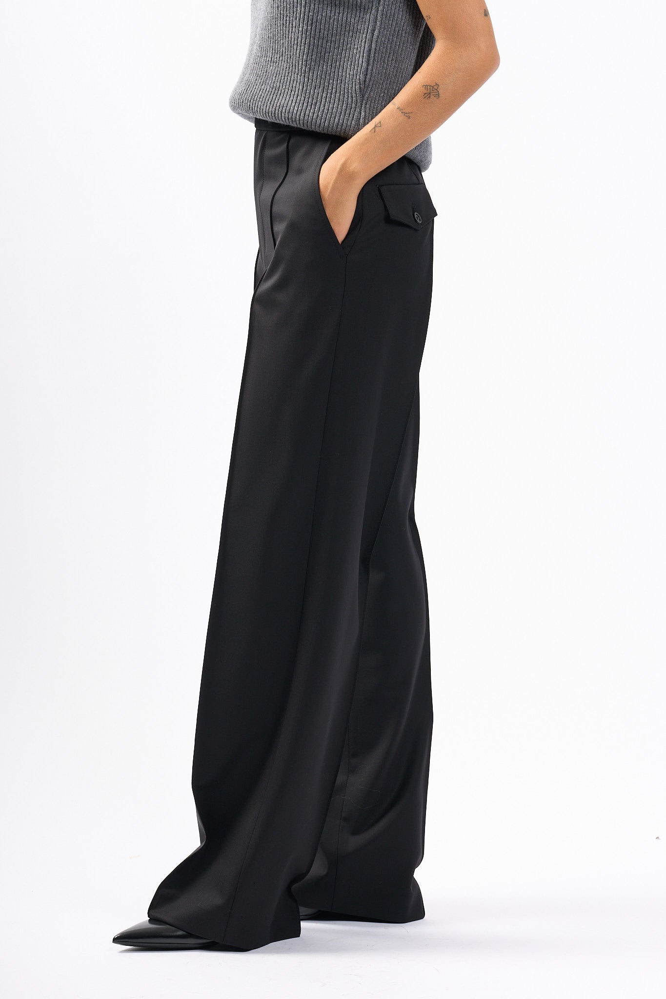 Dondup Pantalone Penni Nero Donna-5