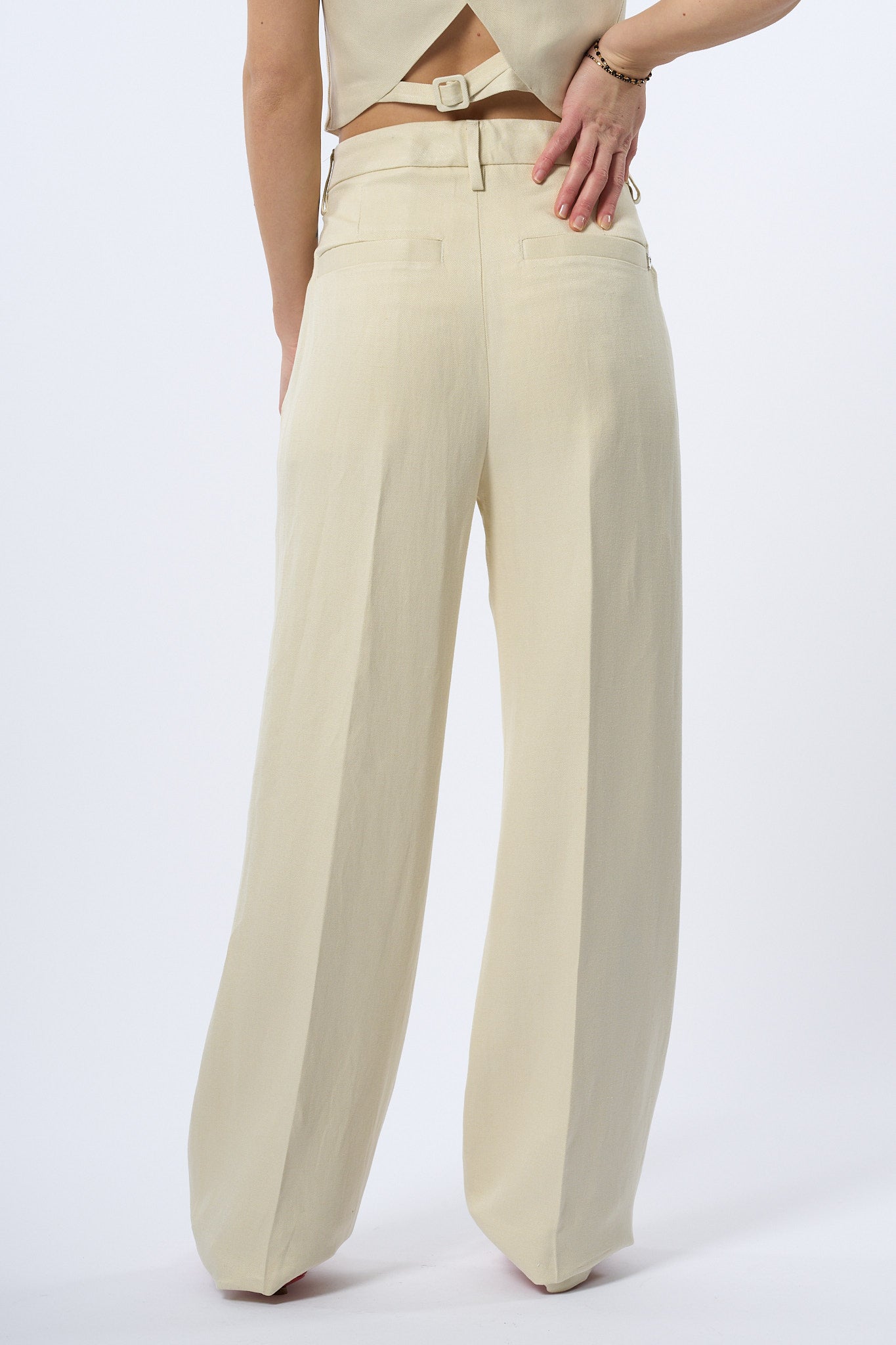 Dondup Pantalone Reina Panna Donna-4