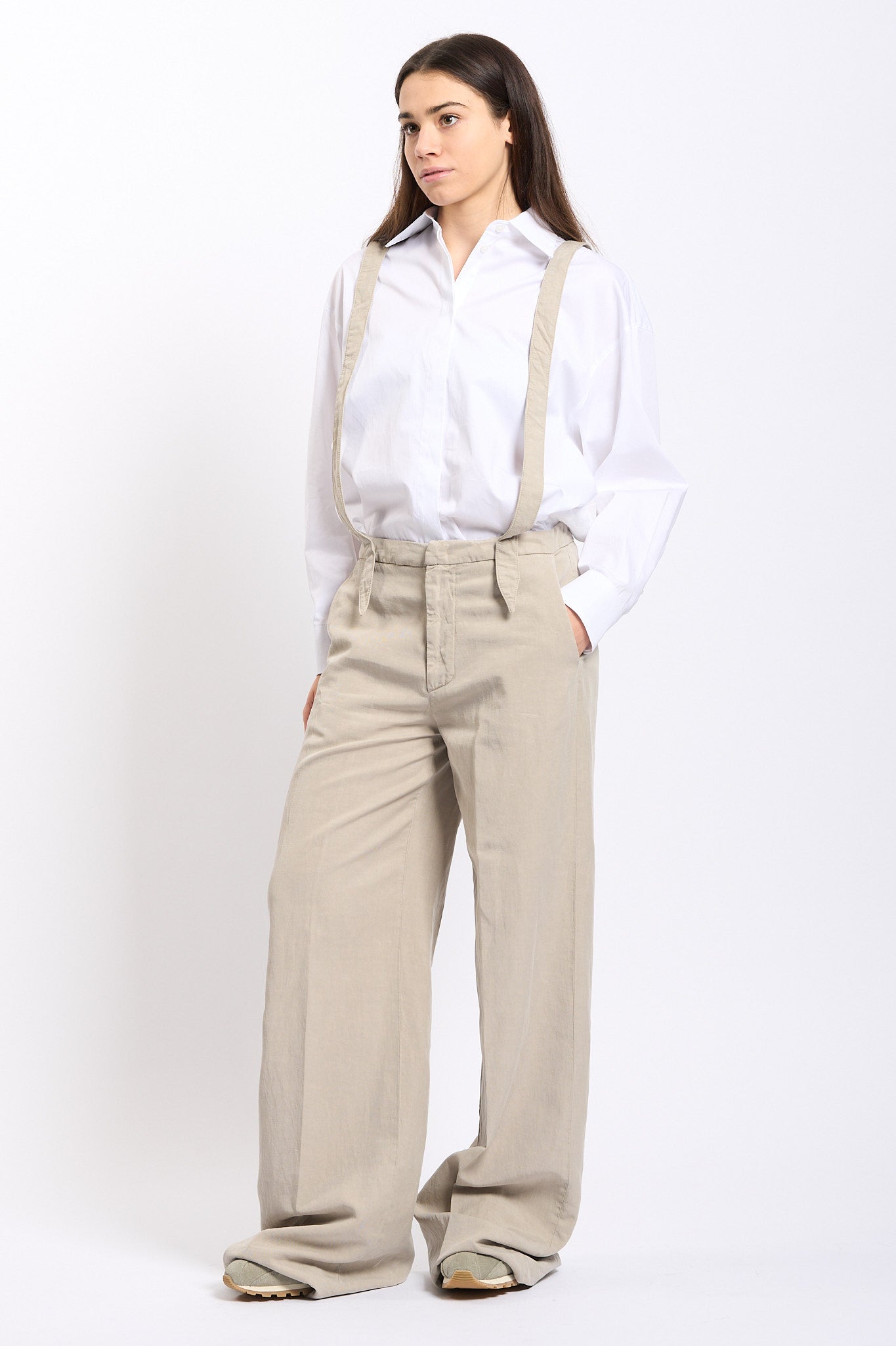 Dondup Pantalone Tecla Bretelle Lievito Donna-1