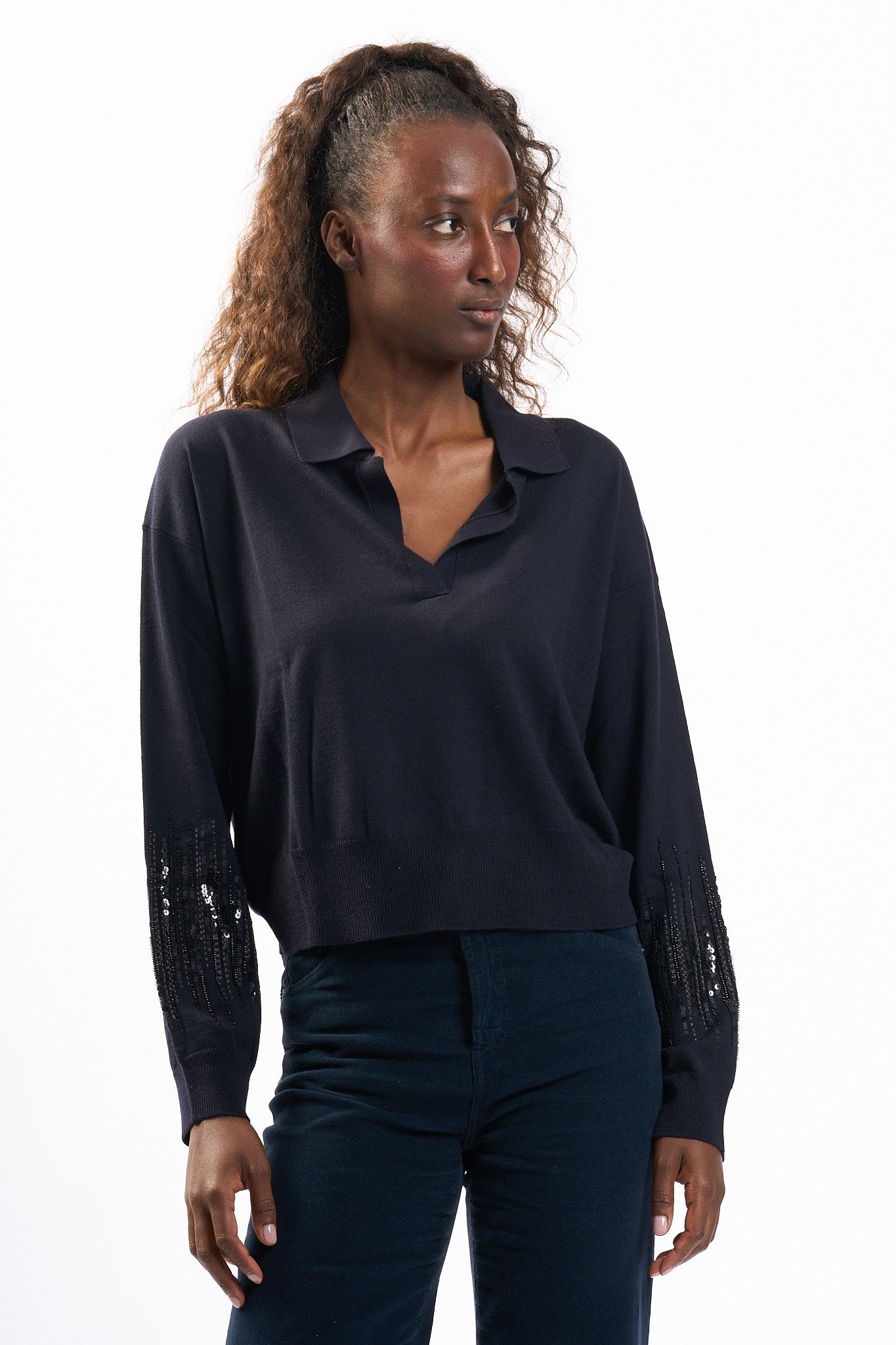 Dondup Polo Maglia Blu Donna-5