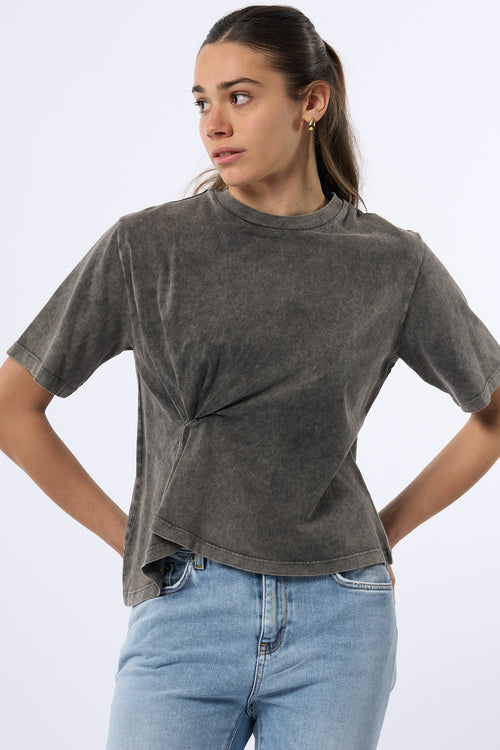 Dondup T-shirt Asimmetrica Grigio Donna