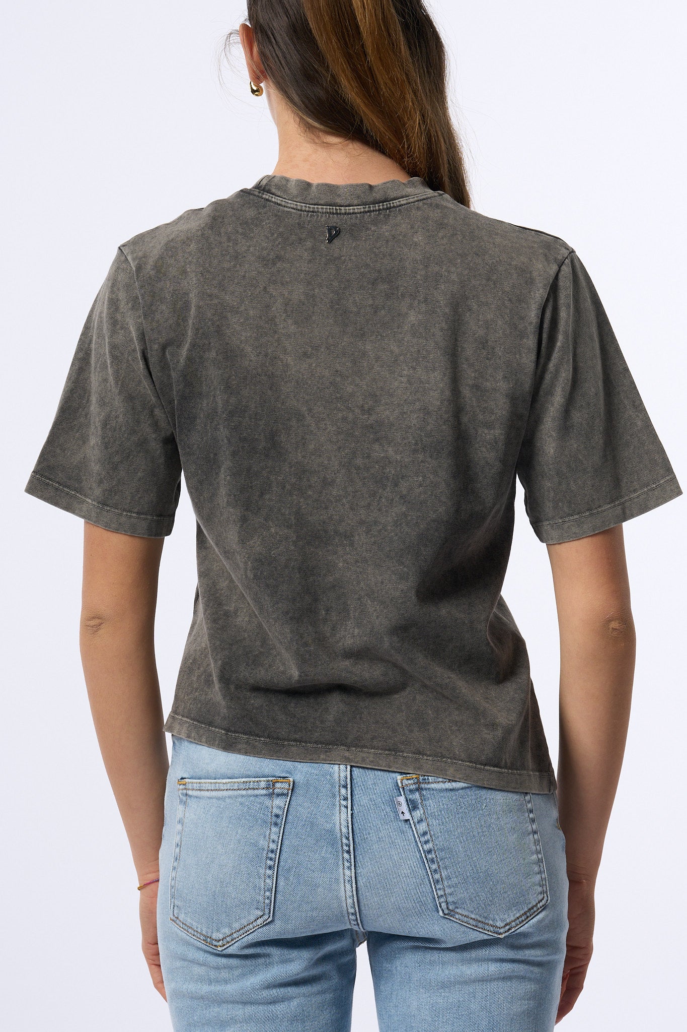 Dondup T-shirt Asimmetrica Grigio Donna-6