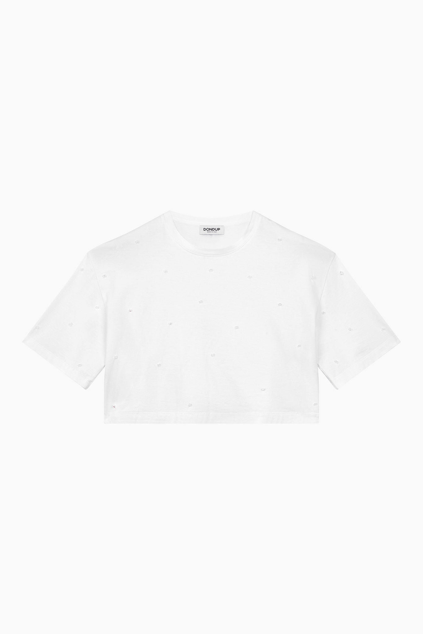 Dondup T-shirt Crop Bianco Donna-4