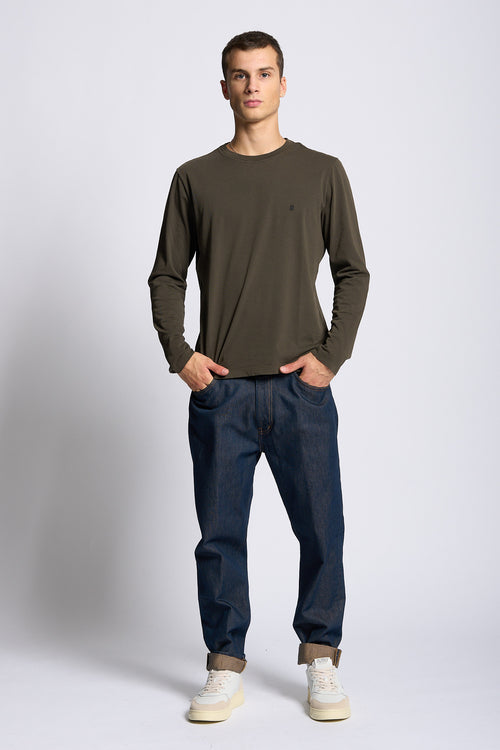 Dondup T Shirt Manica Lunga Marrone Uomo-2