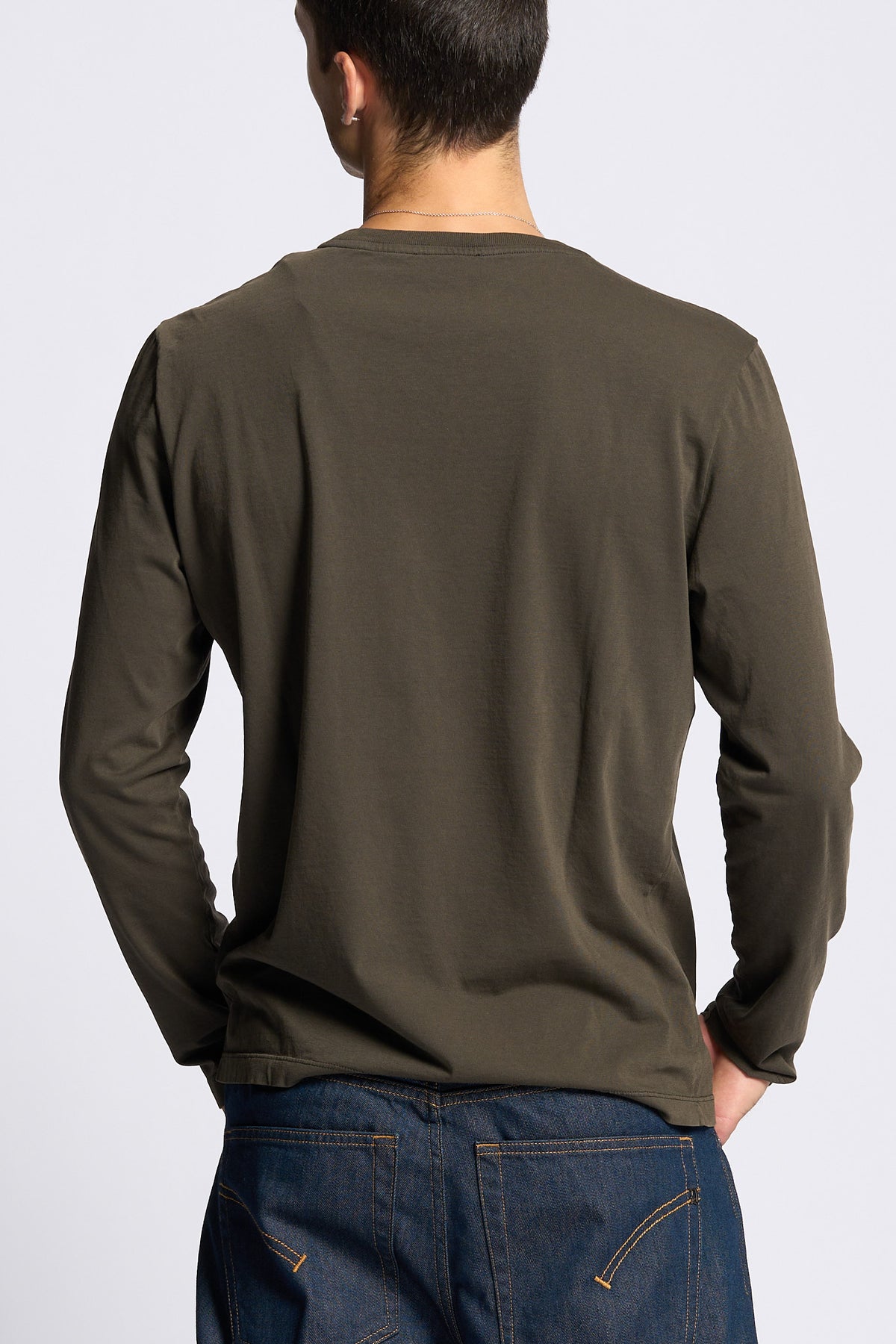 Dondup T Shirt Manica Lunga Marrone Uomo-3