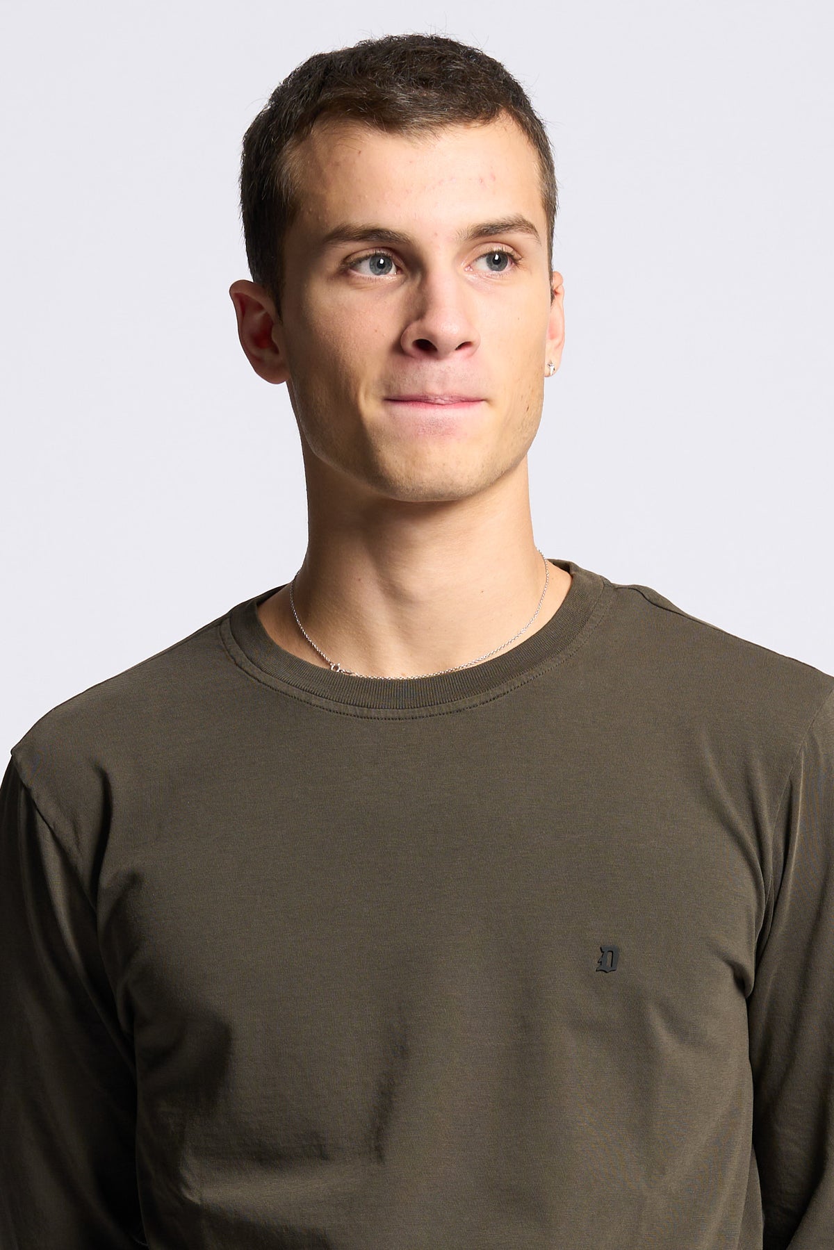 Dondup T Shirt Manica Lunga Marrone Uomo-4