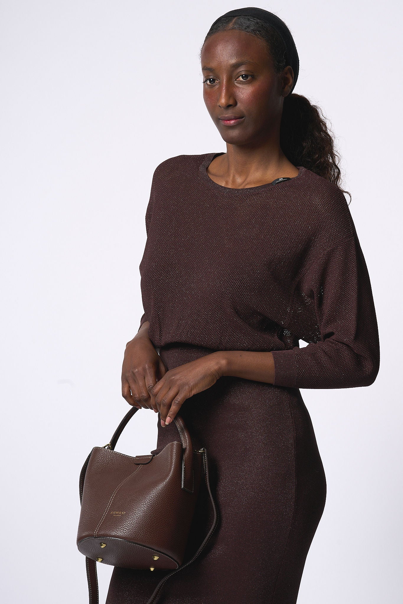 Elisabetta Franchi Abito Maglia Cacao Donna-2