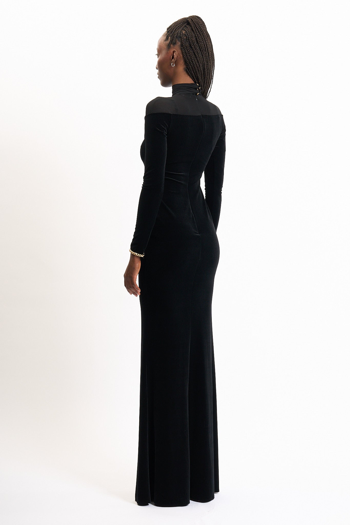 Elisabetta Franchi Abito Red Carpet Velluto Nero Donna-5