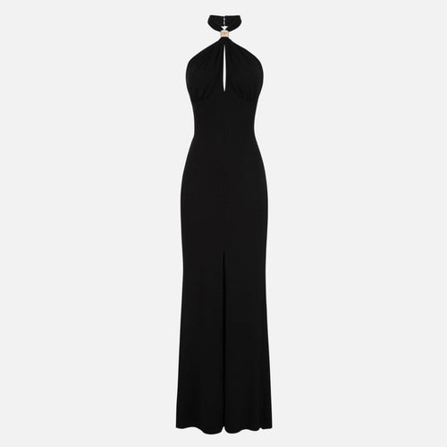 Elisabetta Franchi Long Dress With Black Jewellery Women-2