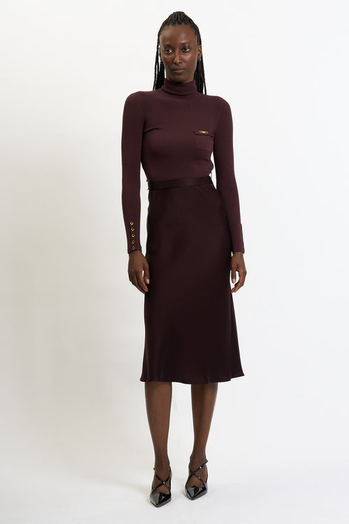Elisabetta Franchi Abito con Gonna Satin Bordeaux Donna-2