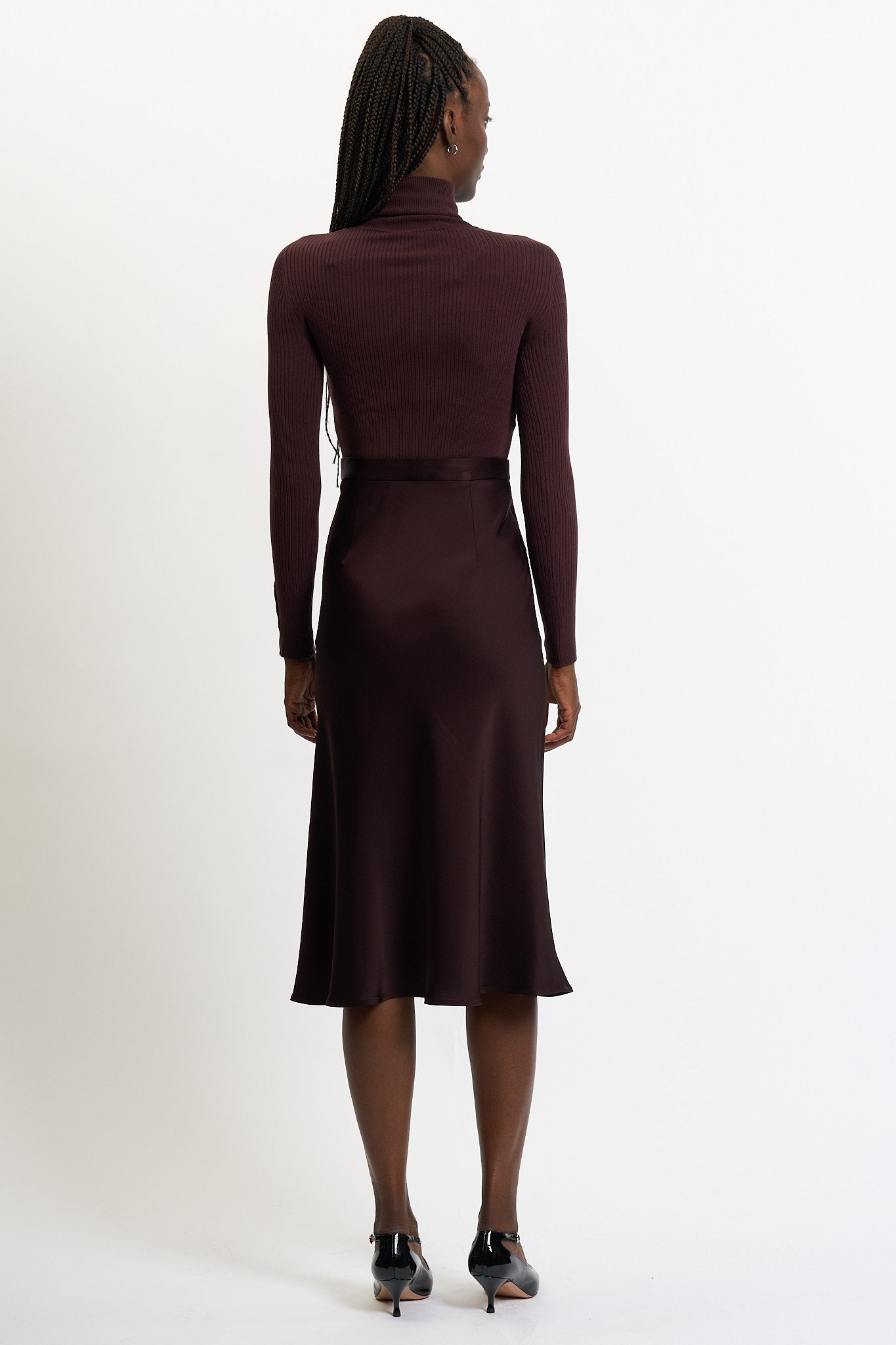 Elisabetta Franchi Abito con Gonna Satin Bordeaux Donna-4